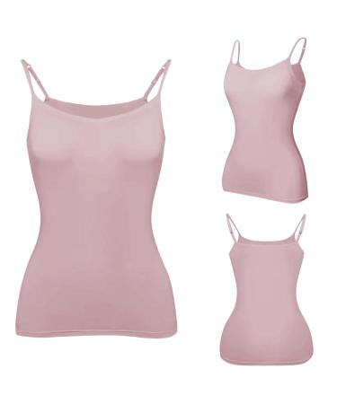 Bijerou women summer tops 2024 tank top yoga gym poorly camisole sexy plus size underwear with breast pad gun tank tank top 3xl pink