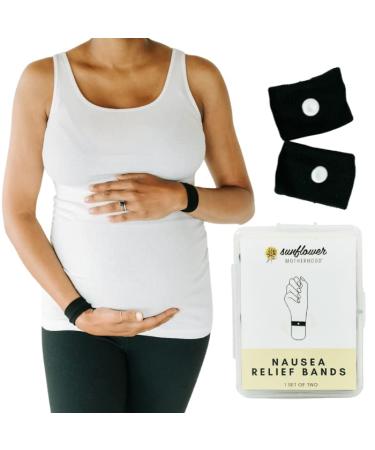 Sunflower Motherhood Nausea Relief Bands - Morning Sickness Relief for Pregnant Women - Anti Nausea Wristband Sea Bands for Pregnancy