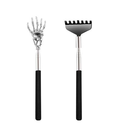 Kryzalite 2 pieces of telescopic back scratches in different designs portable pull-out back massagers great gift for men or women
