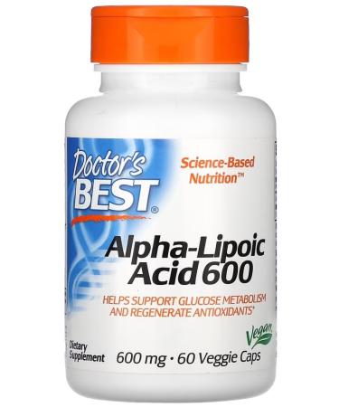 Doctor's Best - Acide alpha-lipo que | 600 mg - 60 g lules v g taliennes aux propri t s antioxydantes
