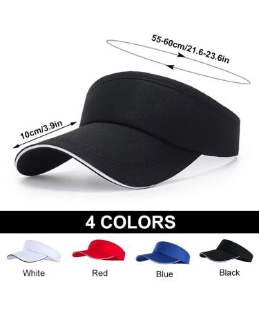 TROUNISTRO 4PCs Unisex Visor Cap - Breathable Adjustable Sun Shield Hat for Golf Cycling Fishing & Running - Buy Online on GoSupps.com