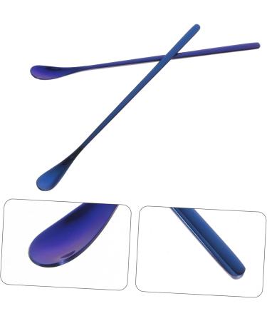 Levemolo 2pcs Pet Food Scoop Stainless Steel Lizard Scoop for Food Lizard Food Small Scoop 19.20X1.30X0.20CM Blue - Buy Online on GoSupps.com