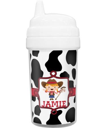 RNK Shops Cowprint Cowgirl Toddler Sippy Cup (Personalized)