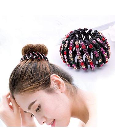 Fancyland expandable ponytail holder Strass bun maker acrylic acrylic hair below hair needles clip ladies styles girl fast volume twist hair styling hair clip one-way
