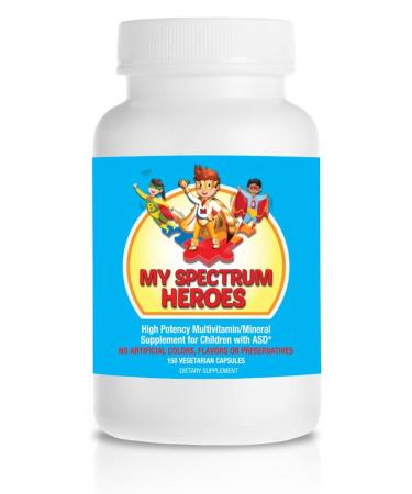 My Spectrum Heroes Kid's Multivitamin Supplement - Natural Calm Focus Memory Concentration Attention Brain and Neural Support for Children on The Spectrum (Capsule)