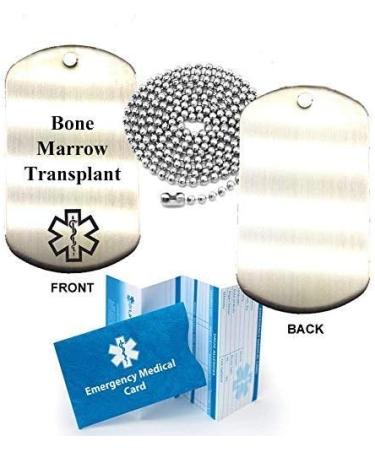 Bone Marrow Transplant Medical Alert ID Dog Tag Pendant - Stainless Steel | International Shipping - Buy Online on GoSupps.com