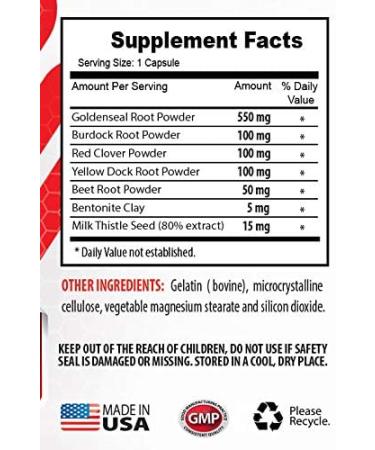 Detox System Cleanse - Full Body Detox Complex 920 MG - Goldenseal Herbal Supplements - 2 Bottles 200 Capsules | International Shipping - Buy Online on GoSupps.com