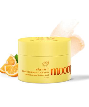 Vitamin C Lip Scrub Balm - 85% Reduction in Dark Lips & Pigmentation Dry & Chapped Lips with Mandarin Orange & Argan Oil | 100% Vegan for Women & Men (15gm)
