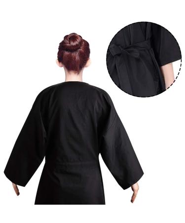 Noverlife Spa Massage Kimono Robe - Water & Chemical Proof Salon Bathrobe for Beauty Treatments - Lightweight Black Gown for Hairdressing & Makeup - Buy Online on GoSupps.com
