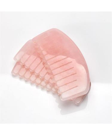 Jade Hair Massager Comb Rose Quartz GuaSha Tool Stone Acupuncture Board Release Head Pressure 1Pcs Rose Red - Buy Online on GoSupps.com