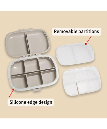 8 Compartment Beige Pill Organizer | Weekly Pill Box & Medicine Dispenser - Buy Online on GoSupps.com