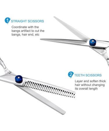 Barber Tools Hairdressing Scissors Set Hair Thinning Scissors Barber Shears Hair Cutting Scissors with Barber Cape - Buy Online on GoSupps.com