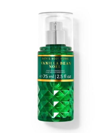 Bath and Body Works VANILLA BEAN NOEL Travel Size Fine Fragrance Mist 2.5 Fluid Ounce Fresh Vanilla 3 Fl Oz (Pack of 1)