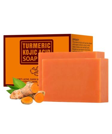 Kojic Acid Soap Turmeric Soap Bar Remove Acne Blackheads Dark Spot Hyaluronic Acid for Deep Cleansing Gentle Soap for Face and Body Moisturizing