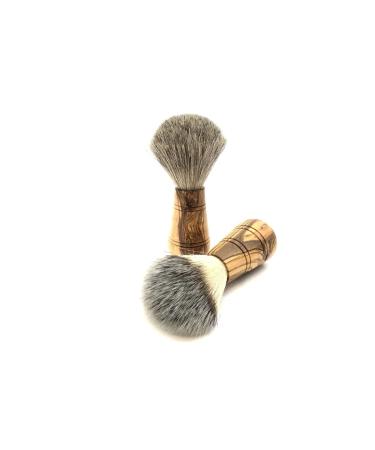 DOM shaving brush SIR GEORGE with olive wood handle - 2 variants - gift box included (black hair tips)