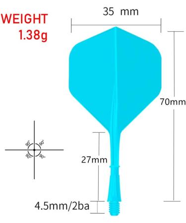12PCS Blue Integrated Dart Flights & Shafts Set - Durable Anti-Fall Design - Buy Online on GoSupps.com
