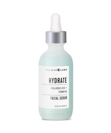 Valjean Labs Facial Serum  Hydrate | Hyaluronic Acid + Vitamin B5 | Helps to Hydrate and Plump Skin and Restore Elasticity | Paraben Free  Cruelty Free  Made in USA (1.83 oz) Hydrate (Hyaluronic Acid + Vitamin B5) 1.83 F...