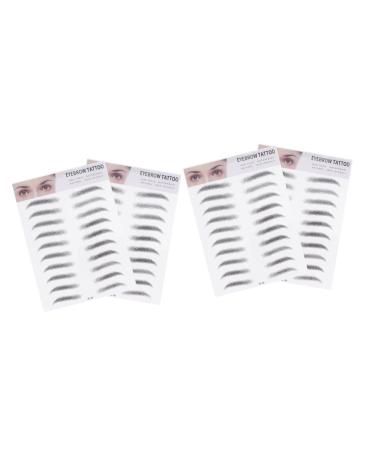Beavorty 4 pcs 3d eyebrow stickers Imitation Eyebrow Sticker makeup eyebrow tattoo hair like eyebrows False