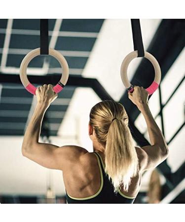 Sunnyglade Wood Gymnastics Rings Set with Adjustable Straps - Full Body Strength Training Equipment for Home/Gym - Includes Hand Tapes - Buy Online on GoSupps.com