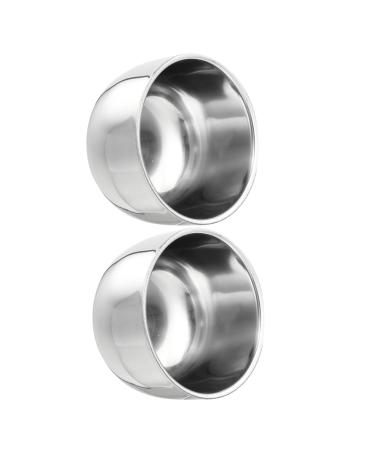 Beavorty 4 pieces of shaving soap bowl Razor -soap cup shaving cup made of metal shaving shell made of stainless steel foam shell shaving men Gifts father smooth shaving foam steel 7.4x7.4cmx2pcs silverx2st