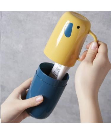 Danlai Travel Toothbrush Cup Case - Portable Toothpaste Holder & Storage Box - Yellow - Buy Online on GoSupps.com