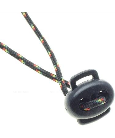 Hole Cord Lock Stopper spring buckle Cord Locks Toggles 50pcs/pack 2 Holes&Webbing Hole Cord Lock Stopper Plastic Toggle Clip Black(22x20cm hole spacing is 4mm) 22x20cm hole spacing is 4mm Black - Buy Online on GoSupps.com