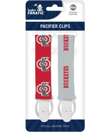 BabyFanatic NCAA Ohio State Buckeyes Pacifier Clip 2-Pack - Officially Licensed Unisex Baby Apparel - Buy Online on GoSupps.com