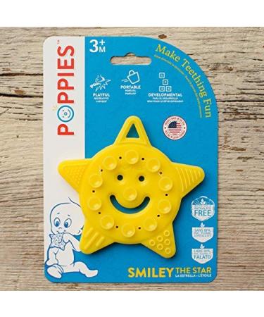 Poppies Smiley The Star BPA-Free Silicone Suction Cup Teether & Sensory Bath Toy (Yellow) - Buy Online on GoSupps.com