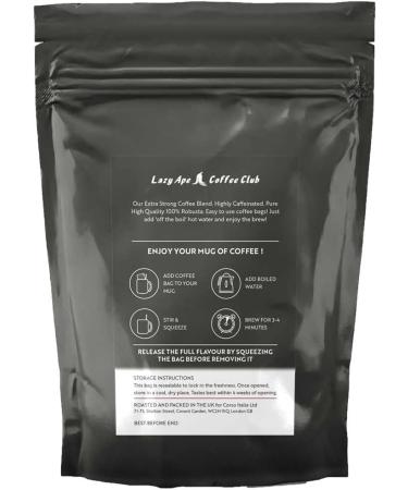Lazy Ape Coffee Club - Extra Strong 50 Count Coffee Bags, Pack of 1 - Buy Online on GoSupps.com