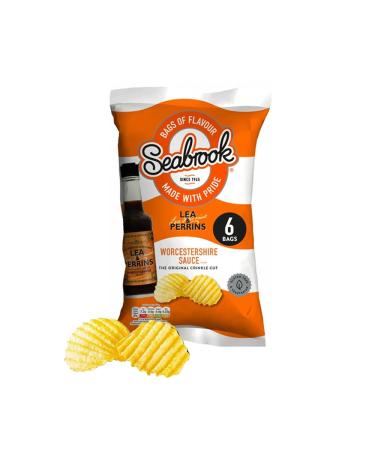 Chips Crisps Bags Collections - Deliciously light & Crispy Chips Bags (Lea & Perrin Crisps (6 x25g) 4 Packs)