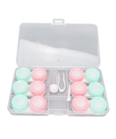 Agate contact lens containers 6 pieces plastic simple portable contact container contact lens holder contact lens container set with fluid bottle and tweezers for home travel