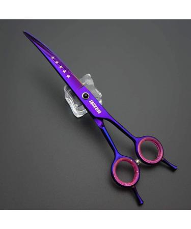 Professional 7.0 inch Dog Grooming Scissors Set - Straight, Thinning, Curved, Chunkers, Comb - 5pcs - Right-Handed Purple - Buy Online on GoSupps.com