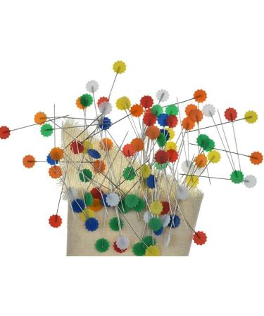 200 Dark Flower Head Straight Sewing Pins for DIY Projects and Quilting - Assorted Colors - Buy Online on GoSupps.com