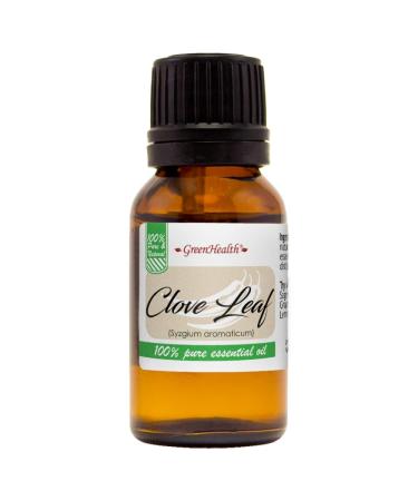 GreenHealth Clove Leaf - 1/2 fl oz (15 ml) Glass Bottle - 100% Pure Essential Oil