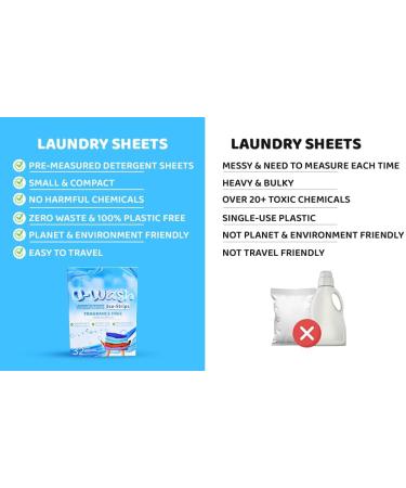 U-Wash Laundry Detergent Strips Eco-friendly Compact & Dry Non-Toxic Hypoallergenic Biodegradable Liquidless Laundry Detergent Travel Laundry Sheets (64 Count(Pack of 2) Lavender) Lavender 32 count (Pack of 2) - Buy Online on GoSupps.com