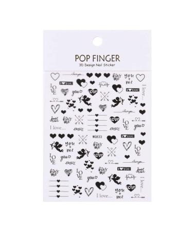 Cute Heart-shaped Letters Self-Adhesive Romantic Nail Stickers Nail Art Decorations Valentine's Day Decals Manicure Accessories(5) Style05