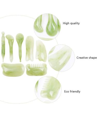 7-Stone Gua Sha Massage Tool - Natural Facial Scraping Board for Body & Face - Rose Quartz & Jade Resin Massage Scraper - Buy Online on GoSupps.com