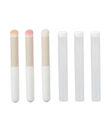 Professional Lipstick Brush Round Lip Brushes 3 Pieces Artificial Fiber Multipurpose Portable with Makeup Sponge Portable Cosmetic Tool
