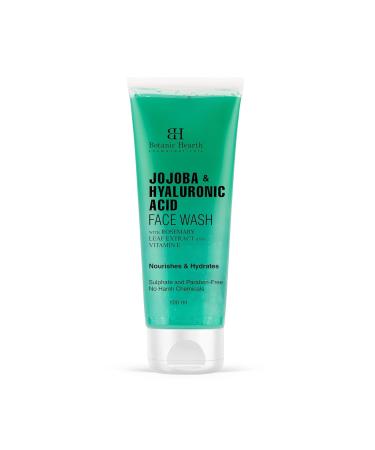 Hearth Jojoba & Hyaluronic Acid Face Wash | Hydrating Face Wash with Vitamin E & Rosemary Leaf Extract | Nourishes & Hydrates | For Women & Men | Sulphate & Paraben Free | 100ml