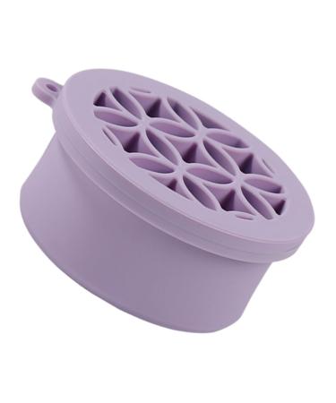 Angoily Folding Makeup Brush Cleaning Cup Make up Brush Cleaner Makeup Brush Cleaning Mat Silicone Makeup Brush Holder Makeup Brush Cleaning Pad Scrubber Silica Gel Scrub Cup Sponge Purple