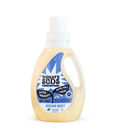 Molly’s Suds Natural Fabric Softener Liquid for Sensitive Skin | Plant-Based Infused with Essential Oils | Fights Static Reduces Wrinkles Deodorizes | Ocean Mist 50 Loads Ocean Mist - 50 Loads