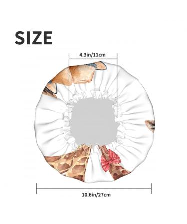 Moslion African Animal Giraffes Shower Cap - Cute Safari Wildlife Women's Reusable Hair Cover - Buy Online on GoSupps.com