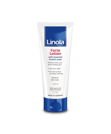 Linola Forte Lotion - Body Lotion with Essential Linoleic Acids - Nourishing Cream against Itching with 24-Hour Effect - Soothes Itchy Dry & Irritated Skin - Made in Germany - 200 ml (6.8 Fl Oz)