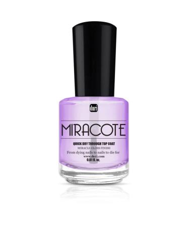 duri Miracote Quick Dry Through Top Coat for Miracle Gloss Finish, None Yellowing, Low Viscosity, Protects Polish from Chipping, Super Glossy, Long Lasting, by Duri Cosmetics Miracote 1 pack