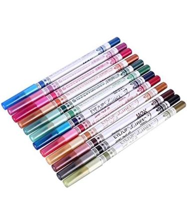 Waterproof 12 PCS Ultra Bright Colors Durable Eyeliner Eyebrow Eyeshadow Lip Liner Pencil Pen Cosmetic Makeup Set Kit Tools - Buy Online on GoSupps.com