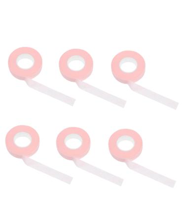 minkissy 6 Rolls Grafting Eyelash Tape Mascara Tool Colored Duct Tape Eyelash Extension Supplies Eyelash Tool Nail Art Tool Cosmetology Supplies Manicure Extend Non-woven Fabric Pink