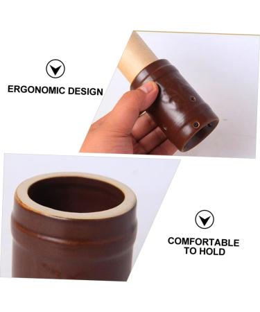 Homsfou Moxibustion Set | Natural Stone Moxa Rod Burner & Smoke-Free Heating Tank | Moxa Gel Burner & Ceramic Container for Herbal Therapy - Buy Online on GoSupps.com