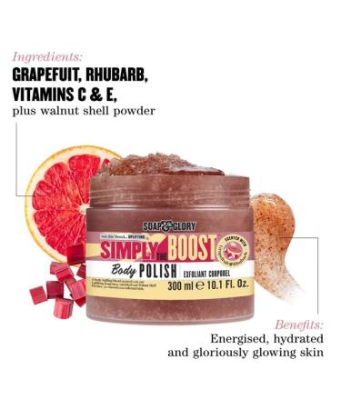 Soap & Glory Simply The Boost Exfoliating Body Scrub - Smoothing Body Polish (300ml) - Buy Online on GoSupps.com