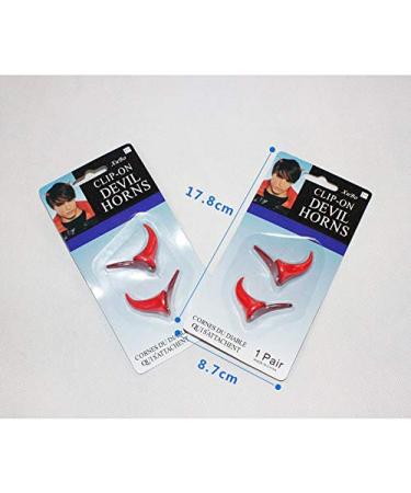 Red Devil Horns Hair Clips - Halloween Cosplay Accessories for Women and Girls - 2pcs - Buy Online on GoSupps.com
