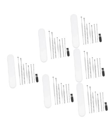 FOMIYES 6 Sets Ear Spoon Set of 8 Ear Wax Removal Kit Ear Wax Picking Props Stainless Steel Ear Spoons Durable Ear Picks Cleaning Tools for Ear Exquisite Earwax Cleaners Ear Wax Pick Tools